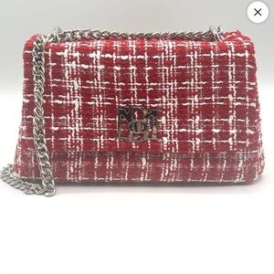 Brand New Badgley Mischka Red Tweed Crossbody - NIP